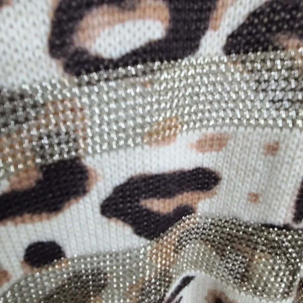 Talbots Leopard Print Dress Womens SZ 10 Animal Print V-neck New with Tags *Read